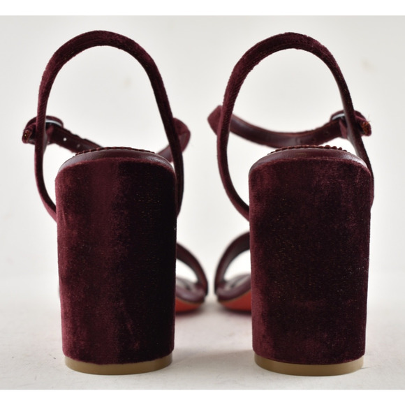 Christian Louboutin Miss Jane Sandal 85 Burgundy Red Ankle Strap Block Heel 39.5 - Picture 10 of 13
